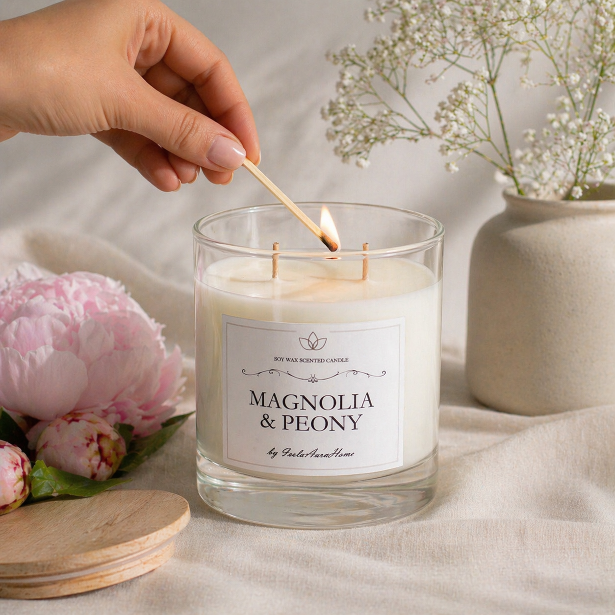 Magnolia & Peony Soy Wax Candle