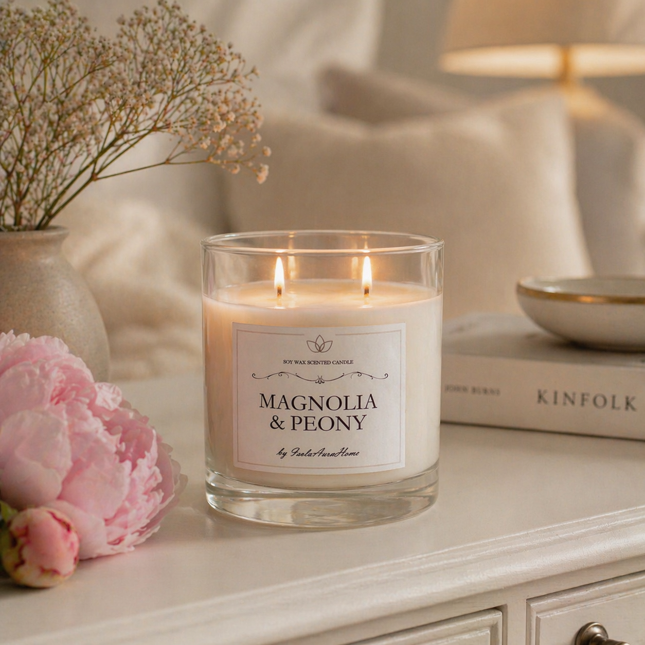 Magnolia & Peony Soy Wax Candle